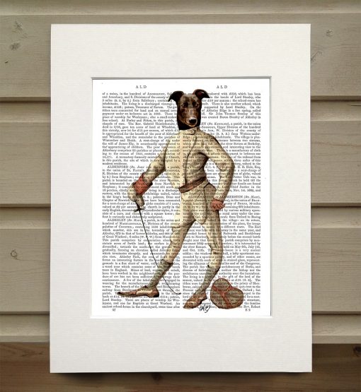 Fab Funky fencing Greyhound antiquarian book print